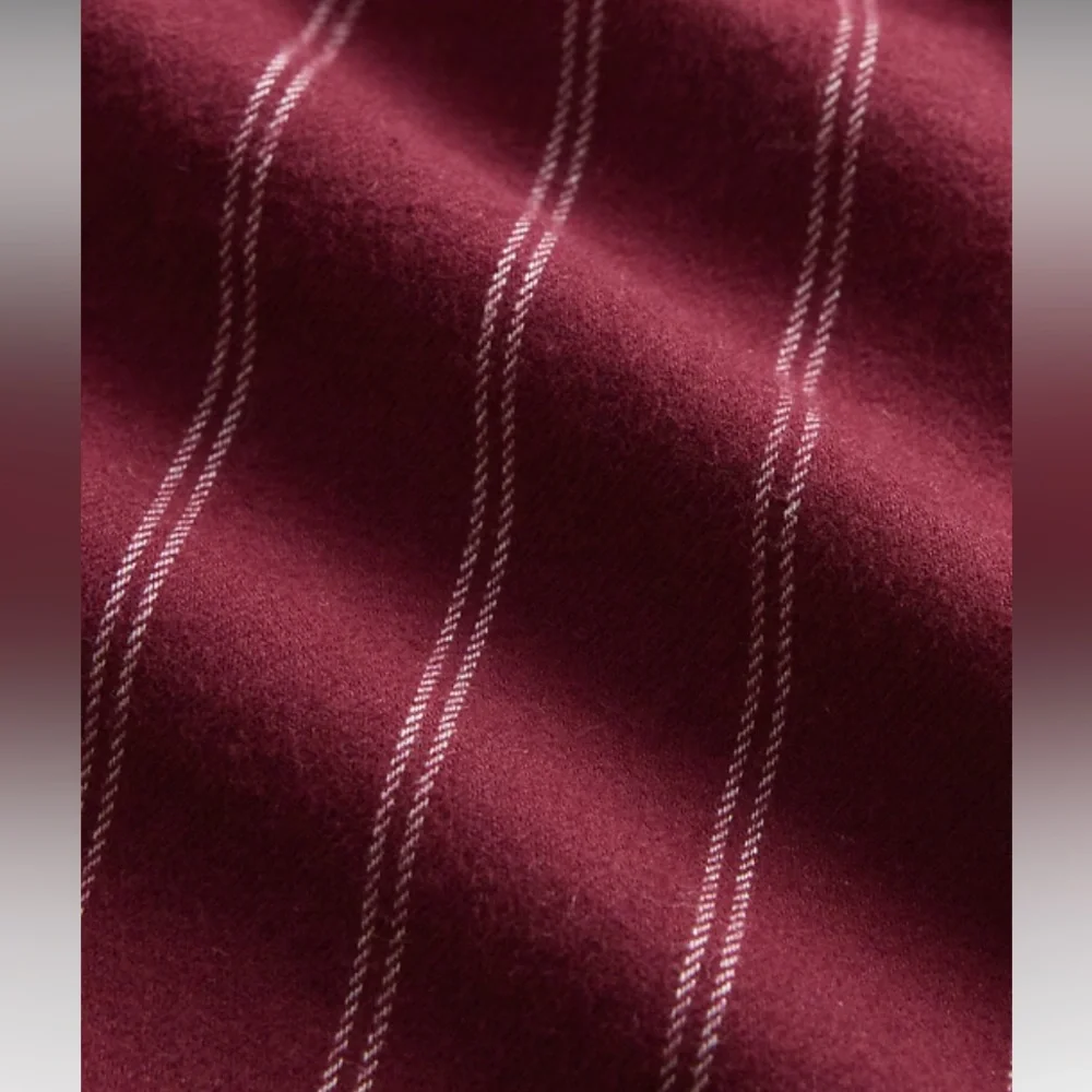 Gap Flannel PJ Pants Med Purple Burgundy‎ With Stripe Elastic Waist Side Pockets